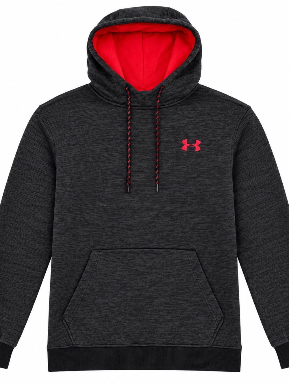 LG Men's Black Hoodie with Red Lined Hood and Logo